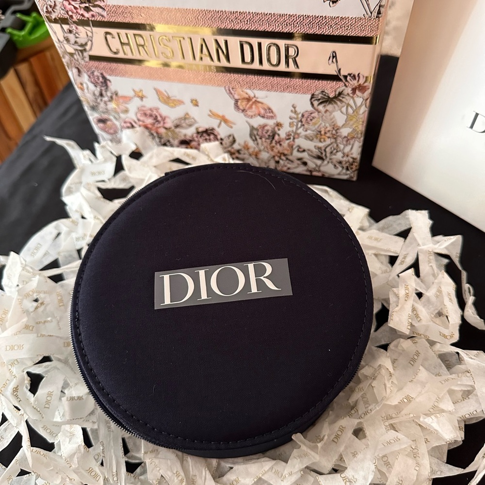 Limited NIB Dior Midnight Blue Circular Vanity box  with mirror